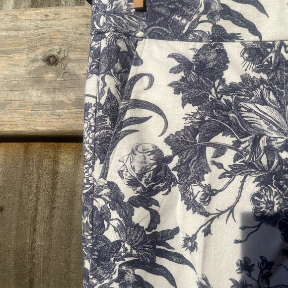 LOFT Print Pants in Blue and White SIZE OT - Picture 5 of 10